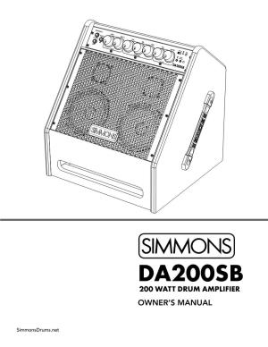 Simmons DA200SB Manual
