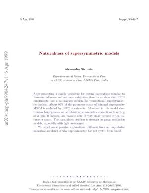 Naturalness of Supersymmetric Models