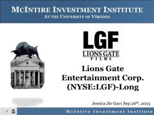 Lions Gate Entertainment Corp. (NYSE:LGF)-Long