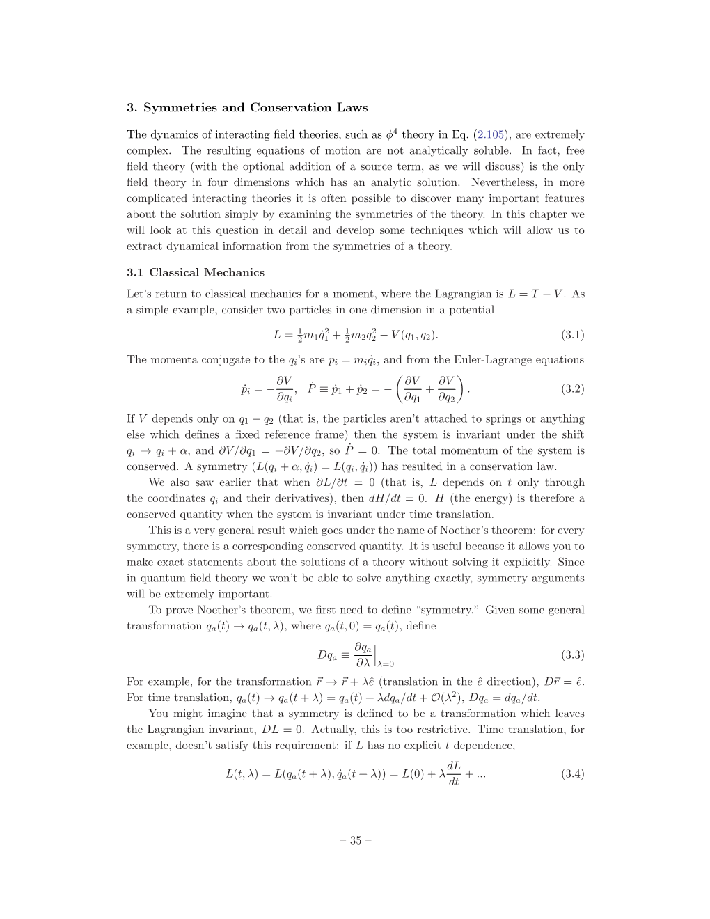 3. Symmetries and Conservation Laws