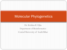 Molecular Phylogenetics