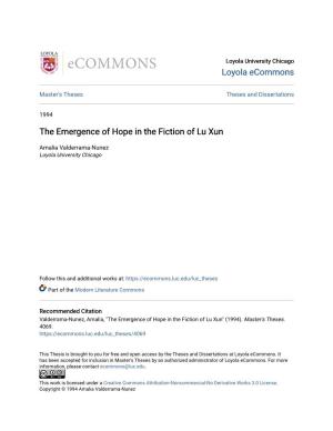 The Emergence of Hope in the Fiction of Lu Xun