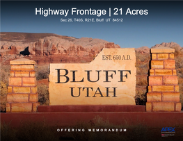 Highway Frontage | 21 Acres Sec 26, T40S, R21E, Bluff UT 84512