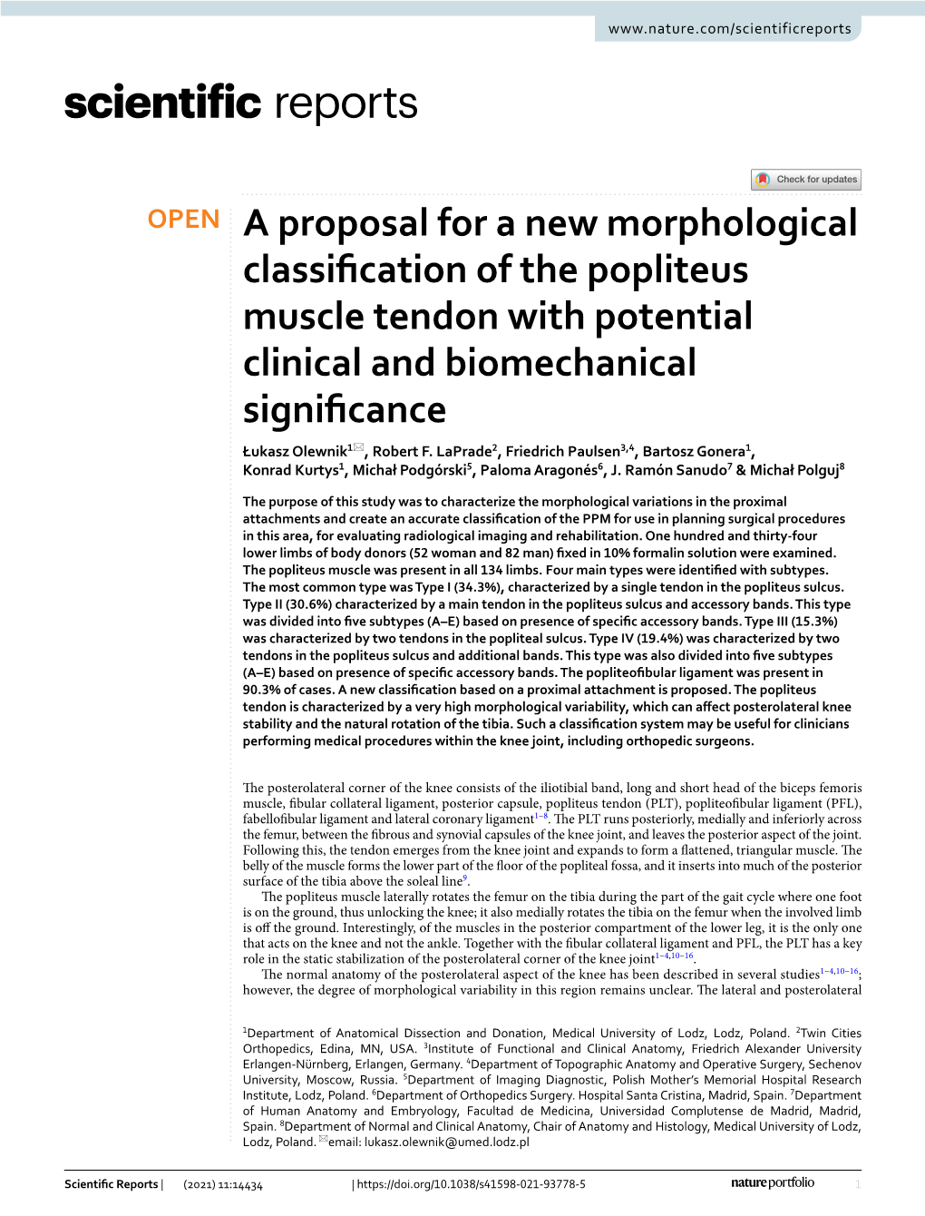 A Proposal for a New Morphological Classification of the Popliteus