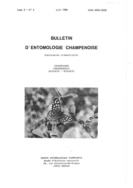 Bull. Ent. Champenoise. 1984, Fascicule 2