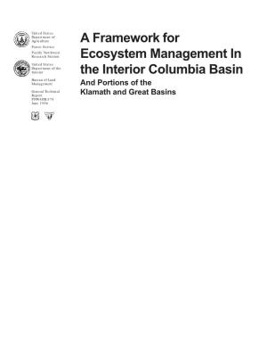 Framework for Ecosystem Management in the Interior Columbia Basin