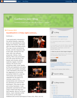 Canberra Jazz Blog