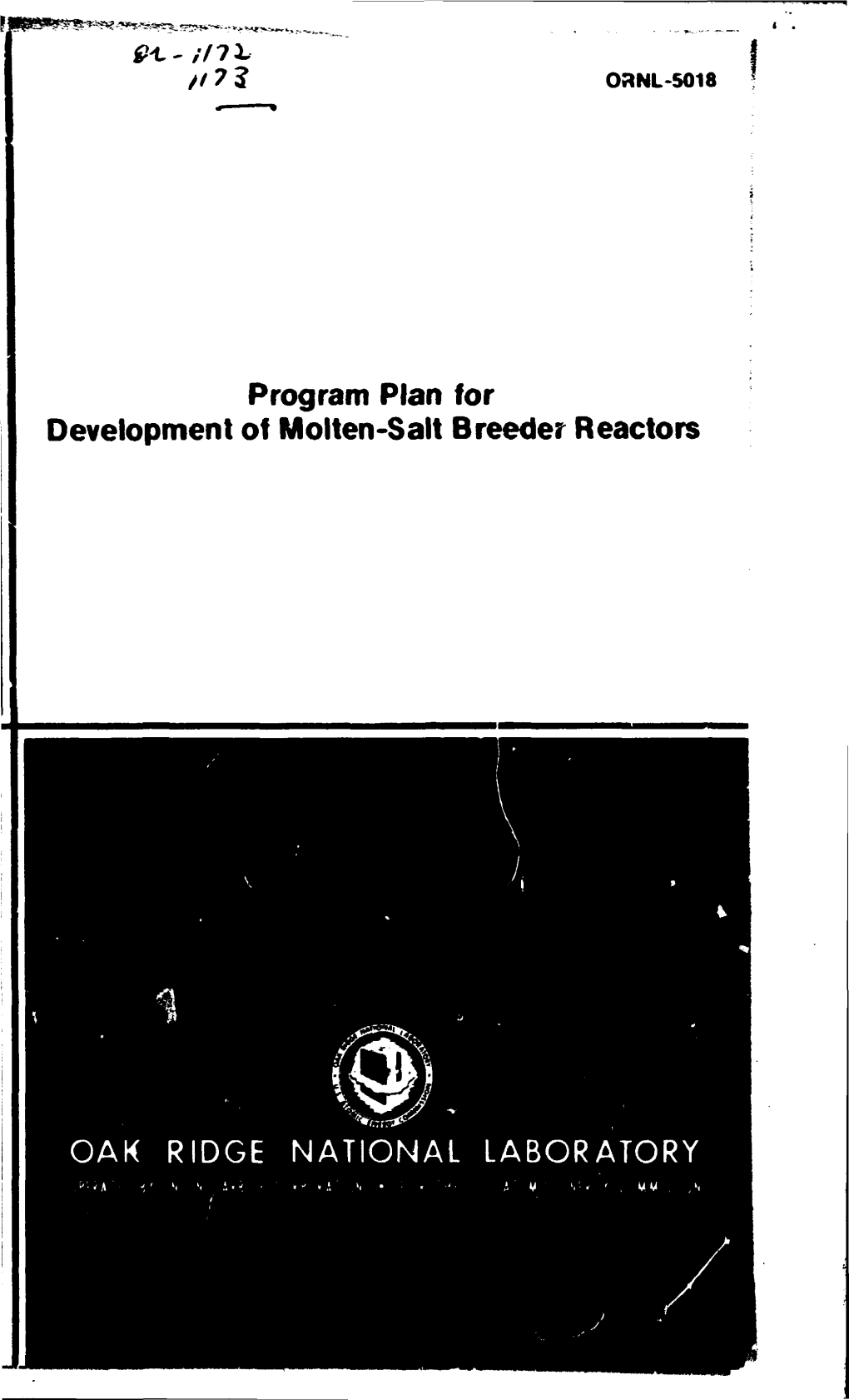 Program Plan for Development of Molten-Salt Breeder Reactors T