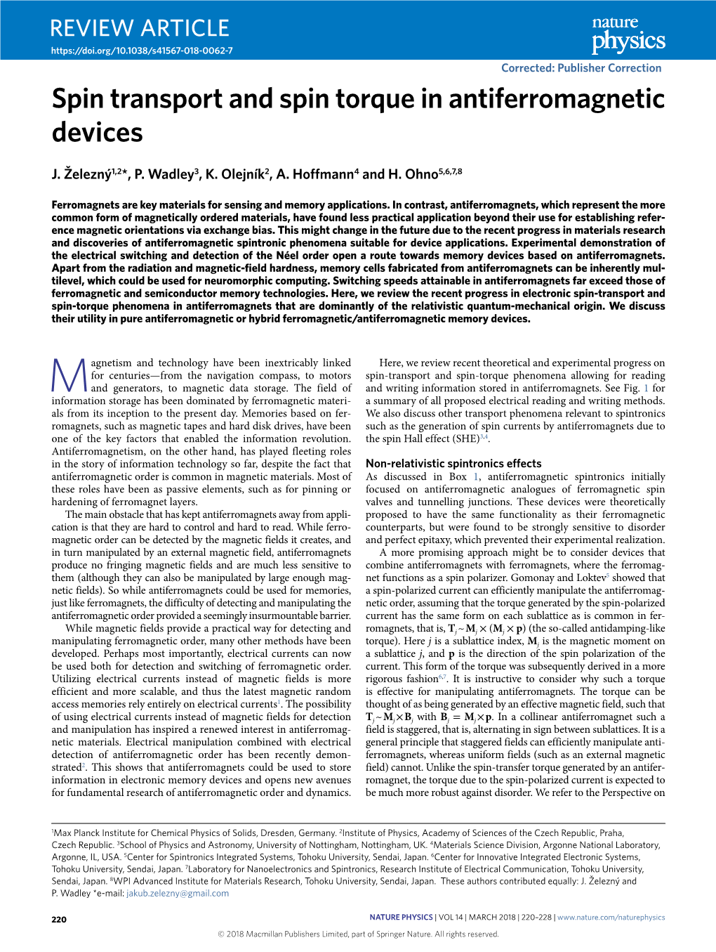 Spin Transport and Spin Torque in Antiferromagnetic Devices