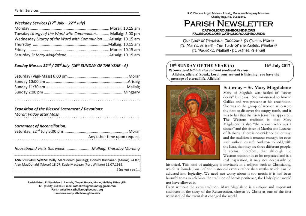 Liturgical Services in the Parish