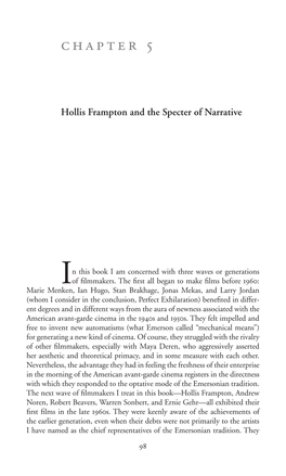 Hollis Frampton and the Specter of Narrative by P. Adams Sitney