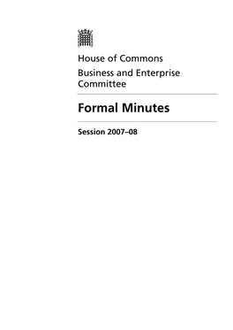 Formal Minutes 2007–08
