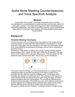 Noise Masking Primer Technical Paper