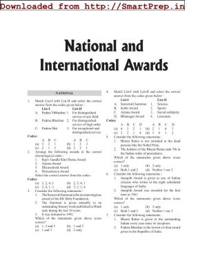 National and International Awards