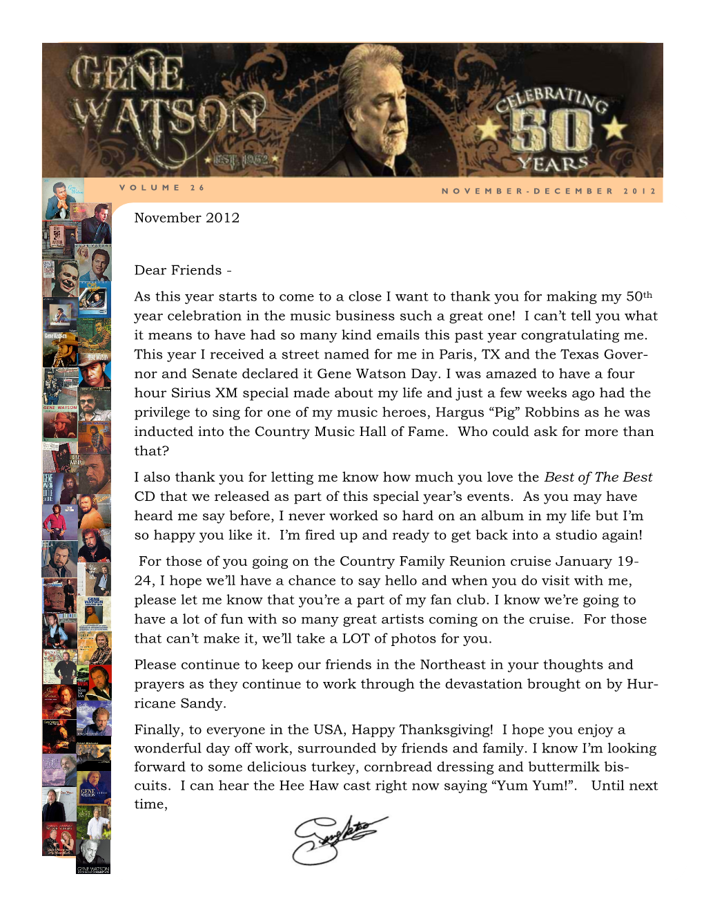 Gene Watson Fan Club Newsletter