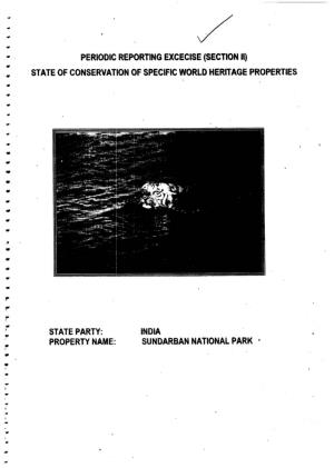 Periodic Report on the State of Conservation of Sundarbans National Park, India, 2003