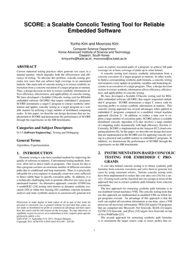 A Scalable Concolic Testing Tool for Reliable Embedded Software