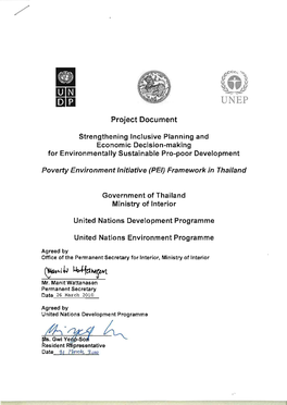 United Nations Development Programme Thailand Project Document
