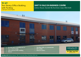 UNIT 19 FALCON BUSINESS CENTRE to LET Two Storey Office
