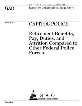 GAO-12-58, CAPITOL POLICE: Retirement Benefits, Pay, Duties