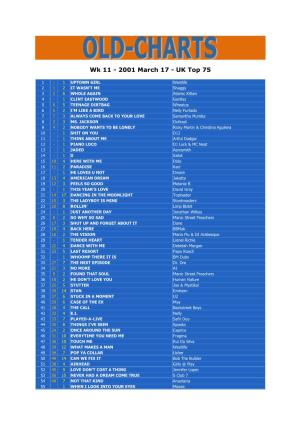 Wk 11 - 2001 March 17 - UK Top 75