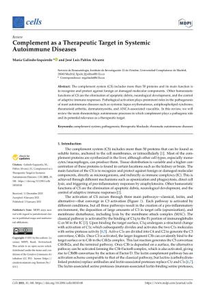 Complement As a Therapeutic Target in Systemic Autoimmune Diseases