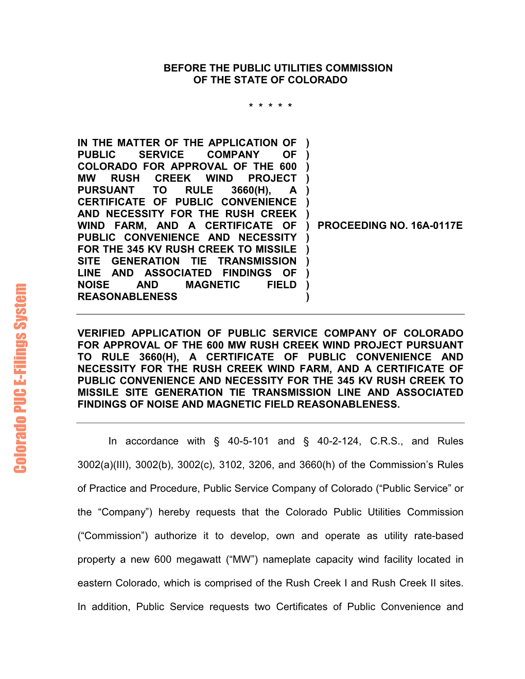 Colorado PUC E-Filings System