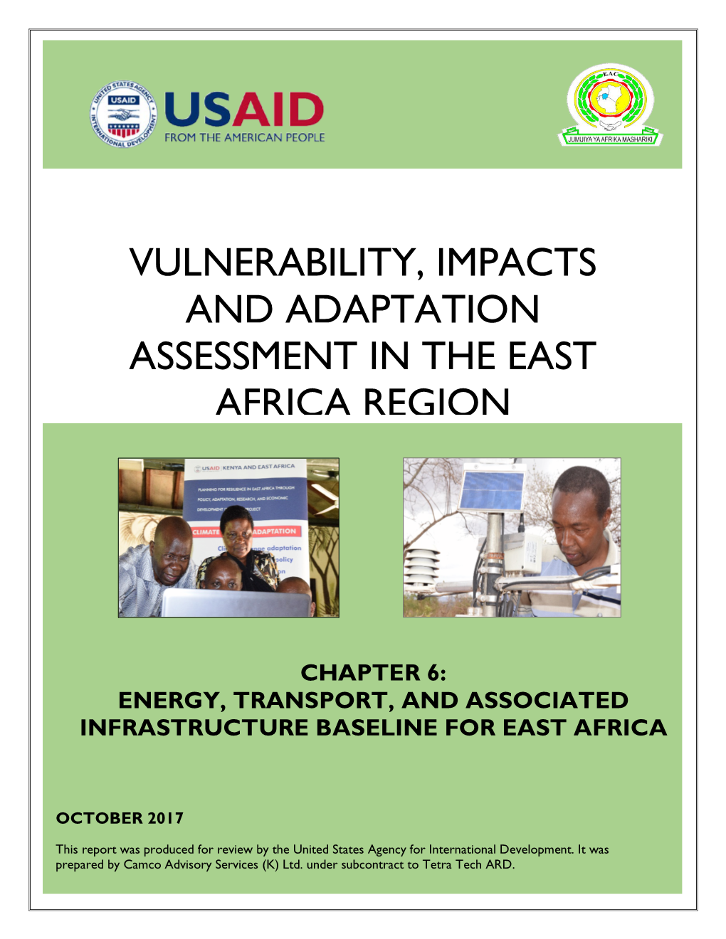 Vulnerability, Impacts and Adaptation Assessment in the East Africa Region