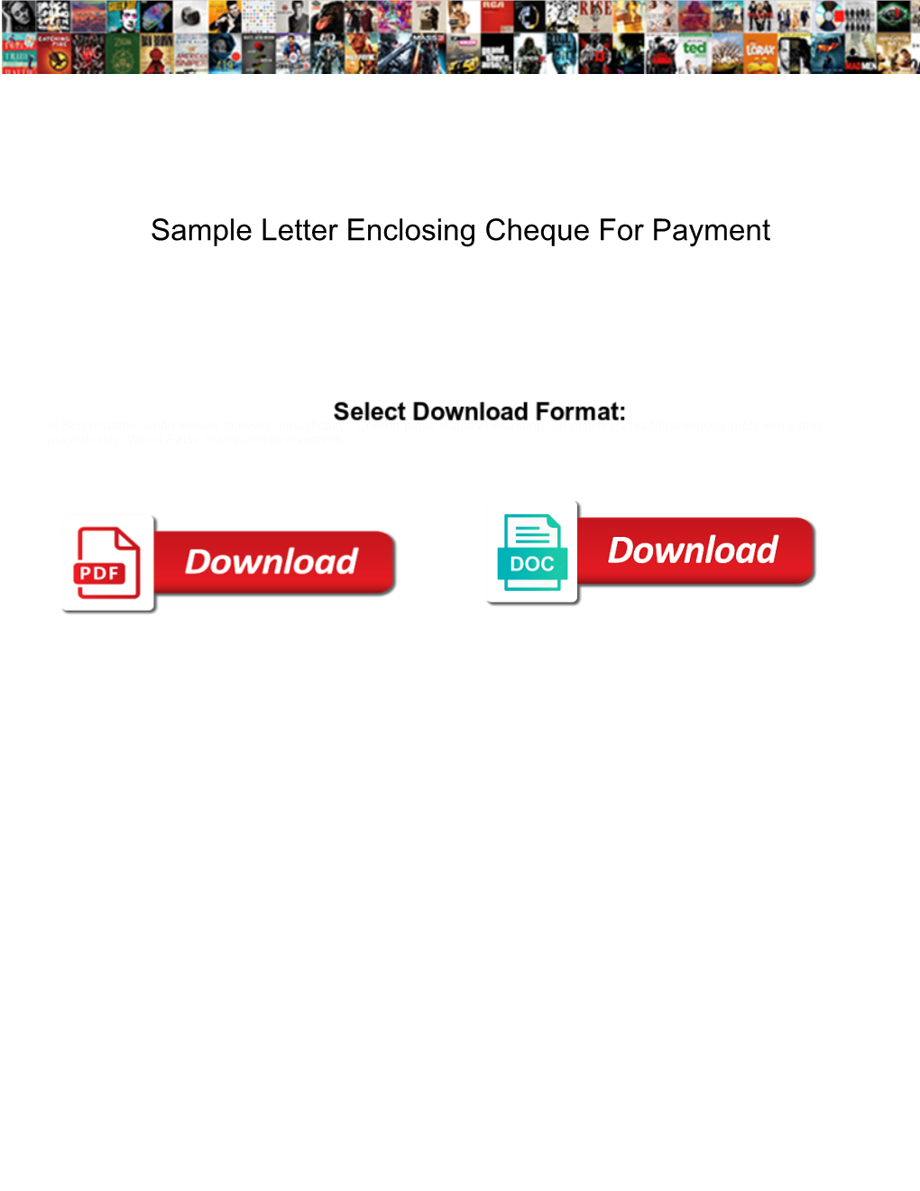 Sample Letter Enclosing Cheque for Payment