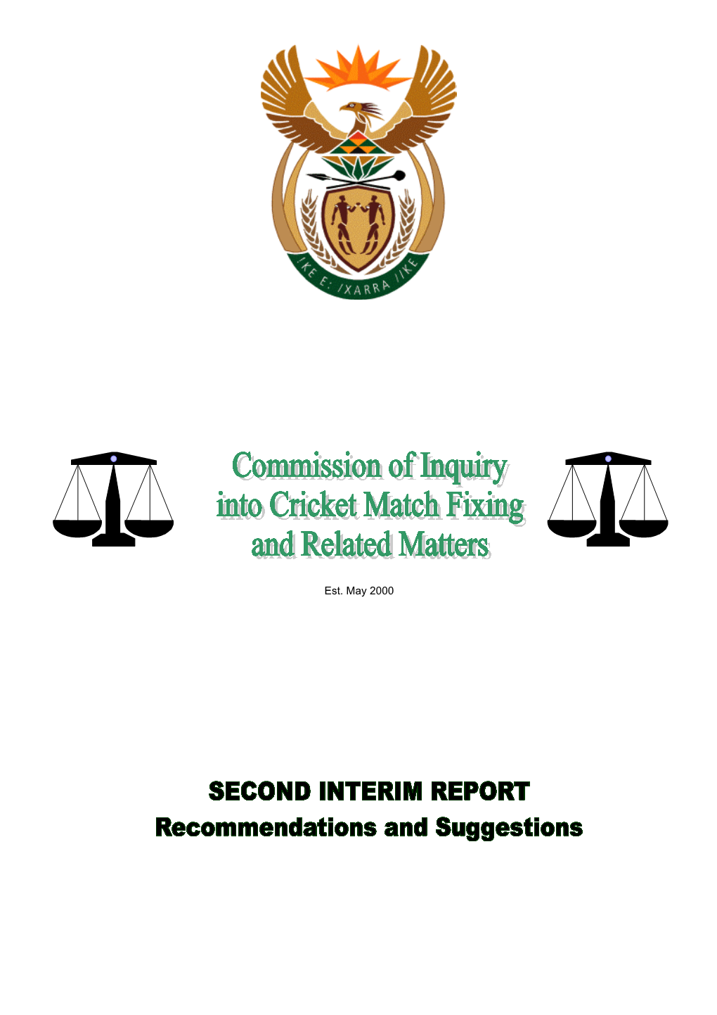 King Commission of Enquiry Into Cricket Match-Fixing