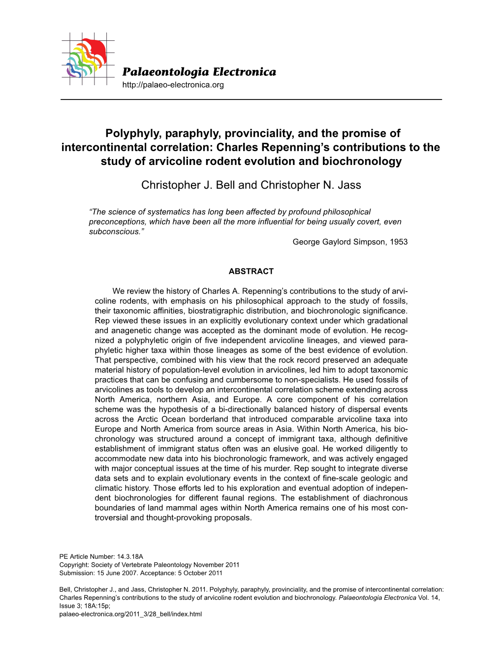 Polyphyly, Paraphyly, Provinciality, and the Promise Of