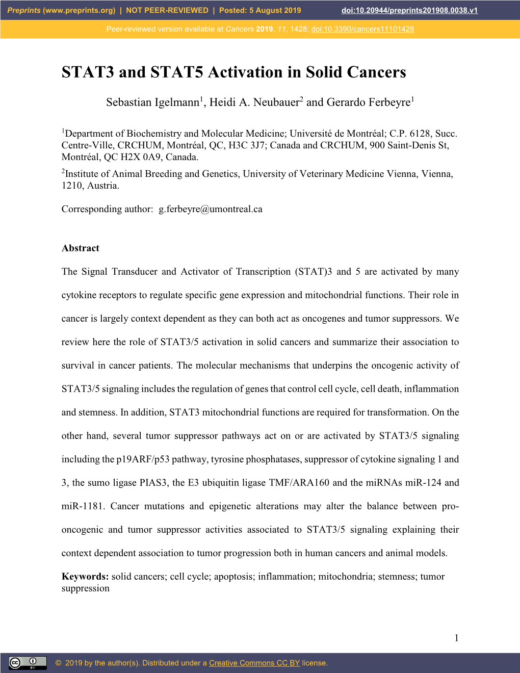 STAT3 and STAT5 Activation in Solid Cancers