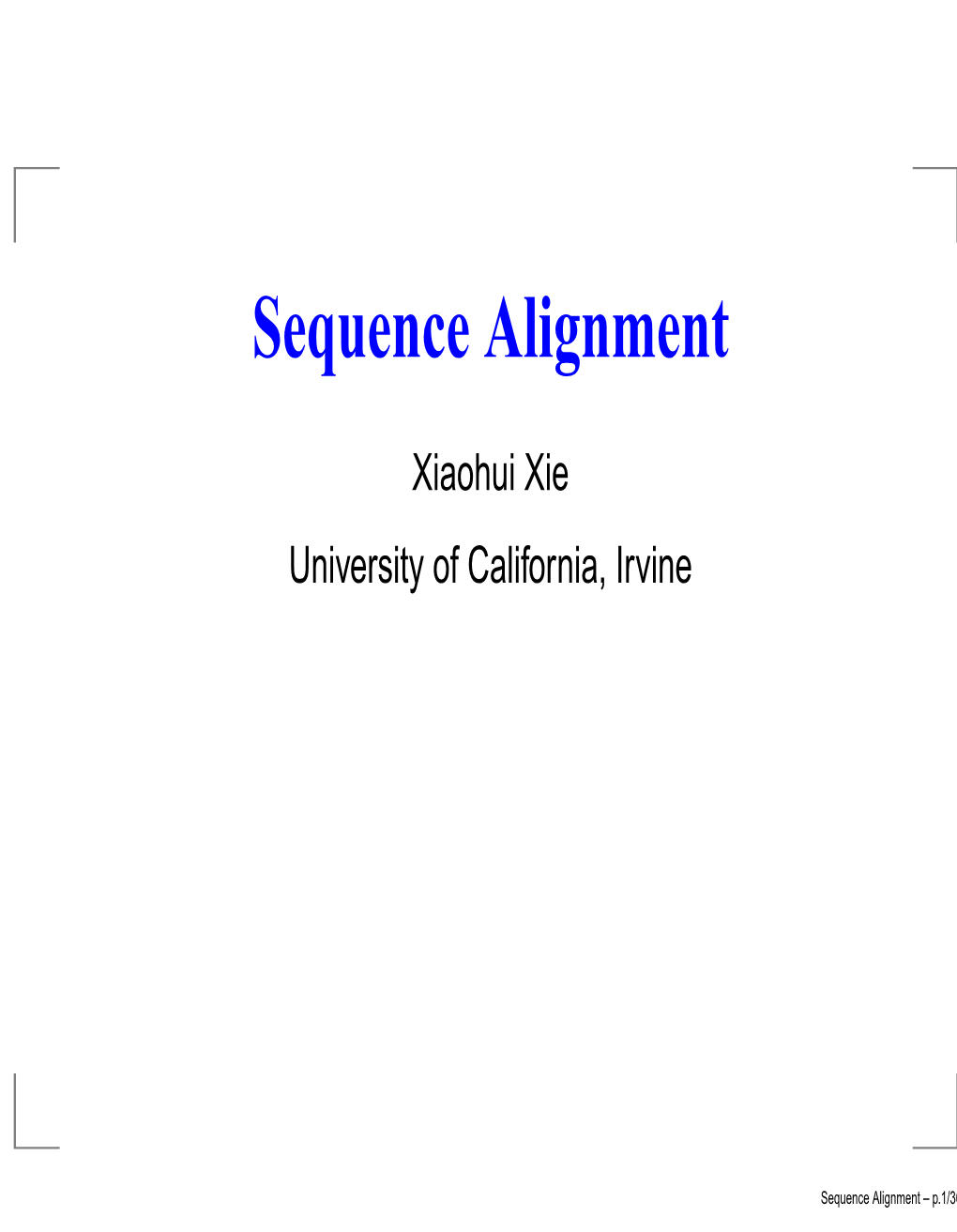 Sequence Alignment