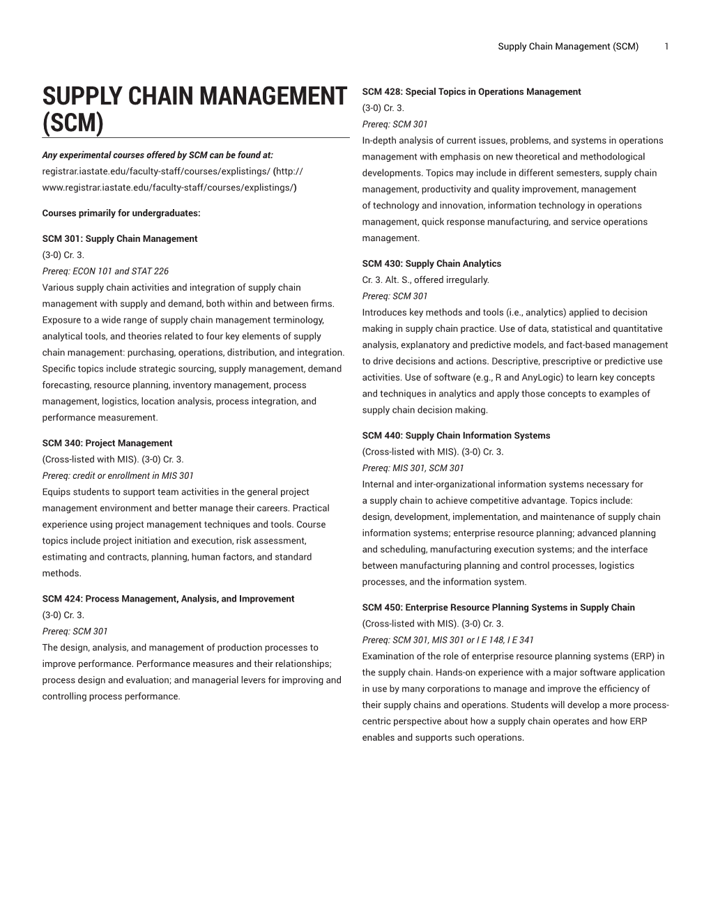 Supply Chain Management (SCM) 1