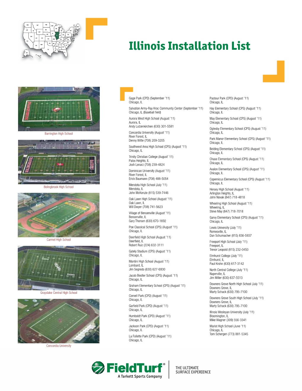 Fieldturf Illinois Installations