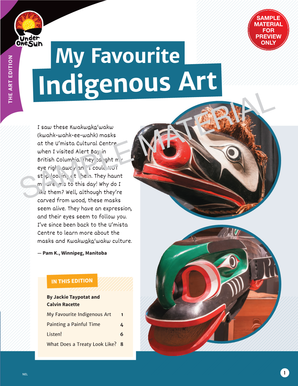 SAMPLE MATERIAL for PREVIEW ONLY My Favourite Indigenous Art the ART EDITION