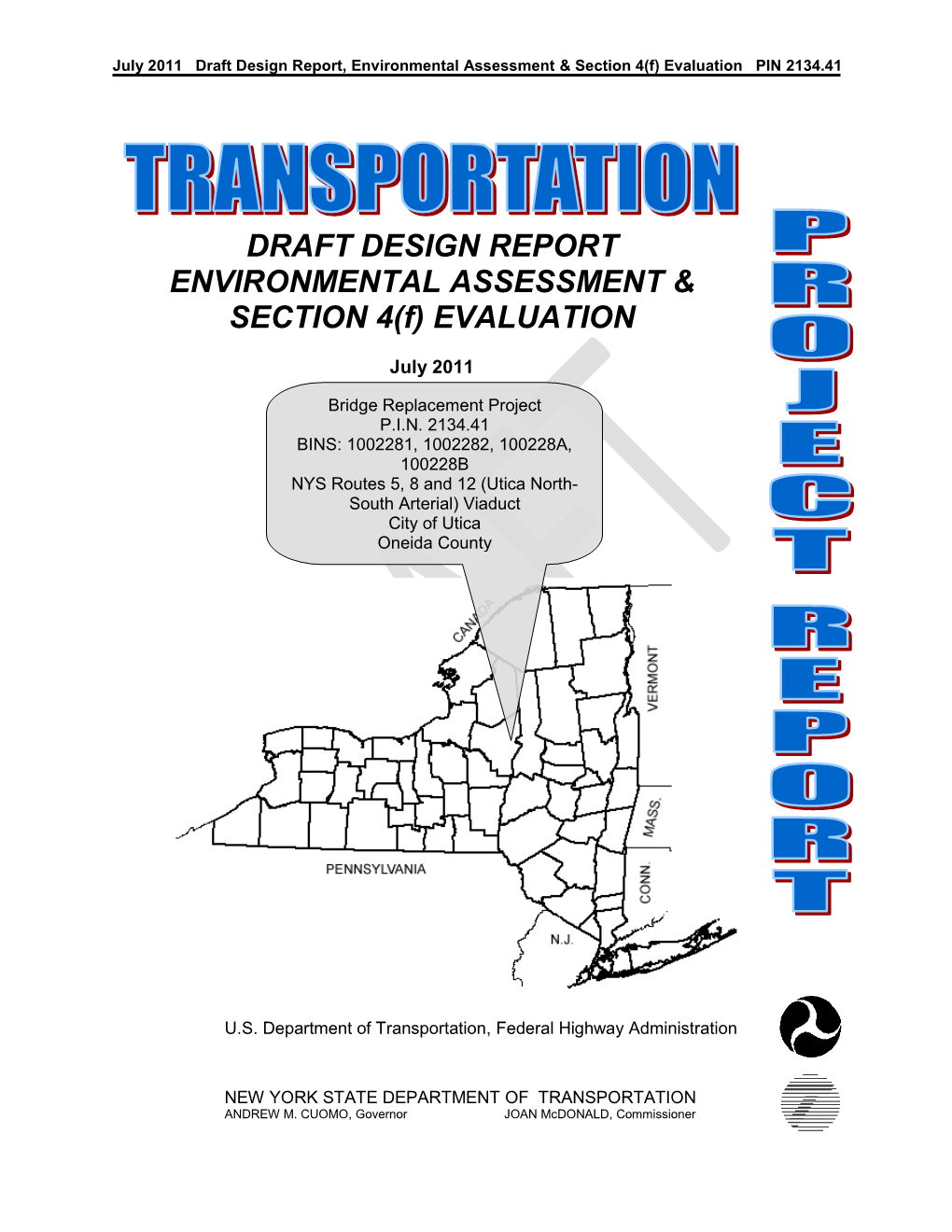 DRAFT DESIGN REPORT ENVIRONMENTAL ASSESSMENT & SECTION 4(F)