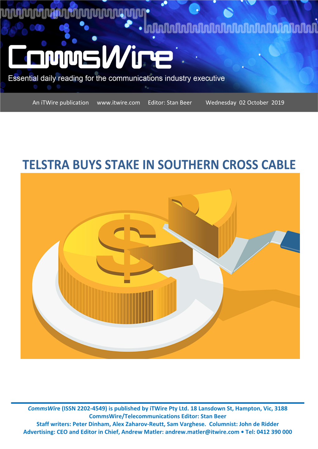 Telstra Buys Stake in Southern Cross Cable