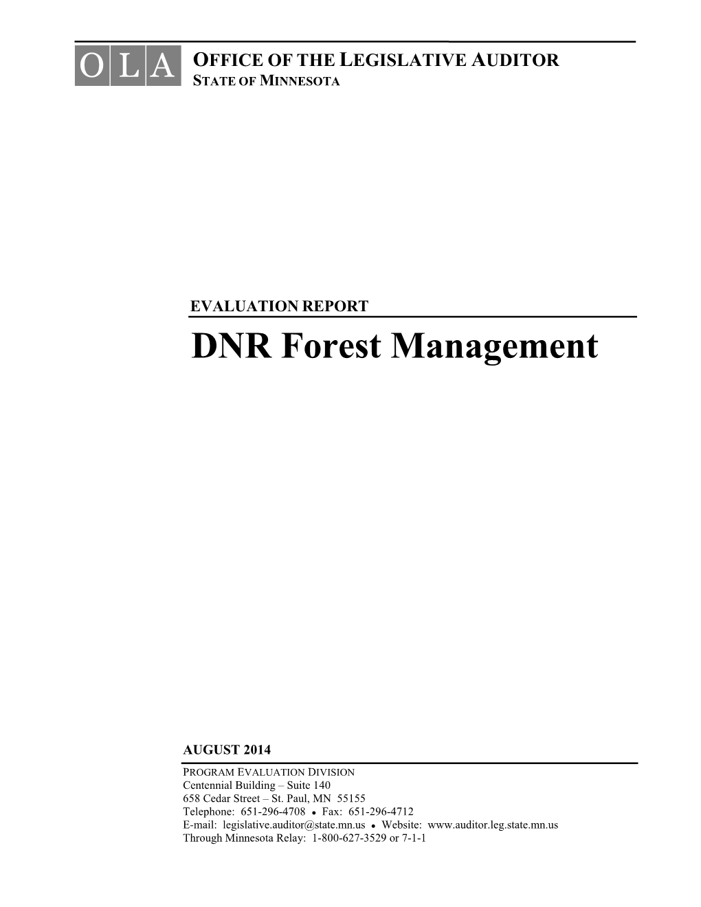 DNR Forest Management