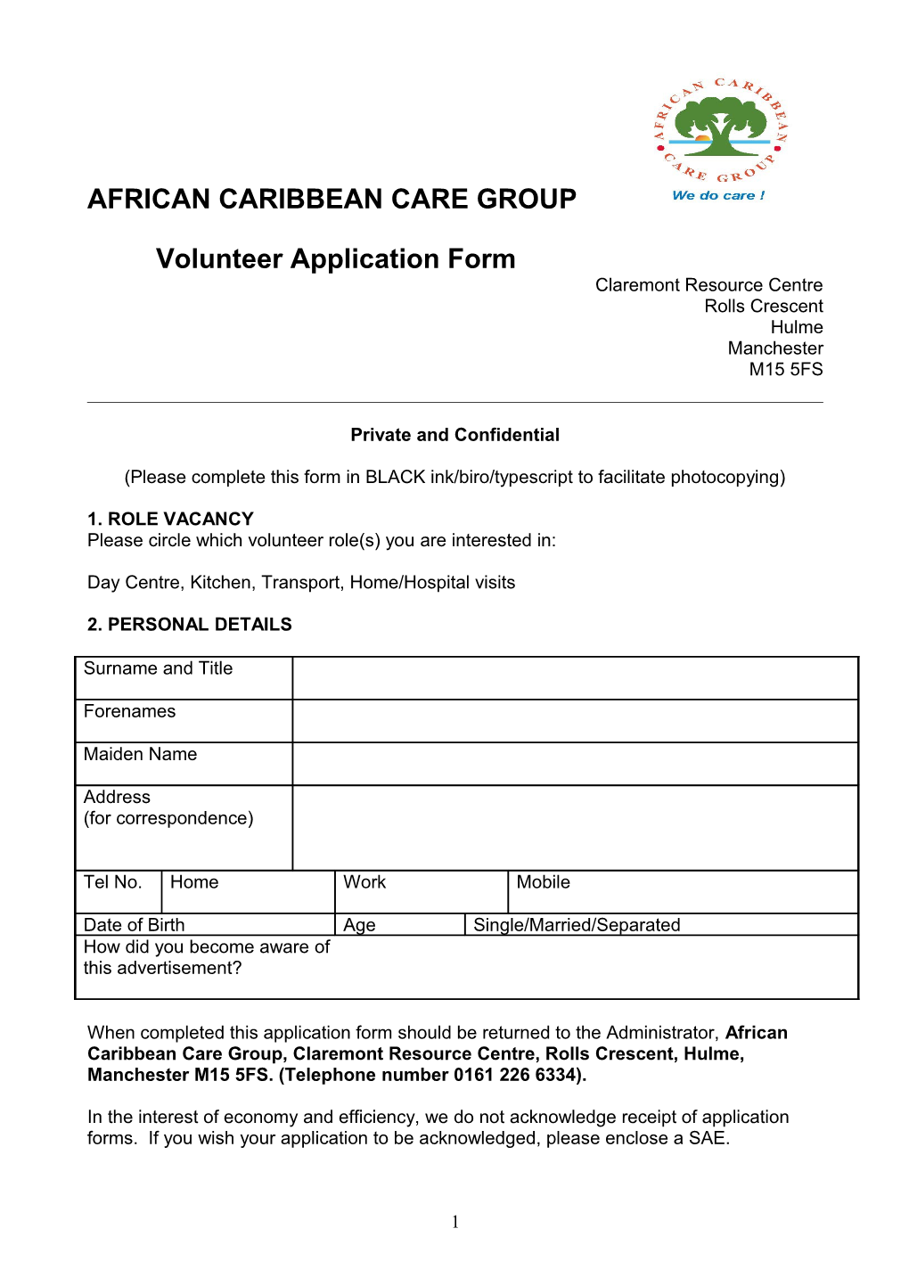 Afro Caribbean Care Group for the Elderly