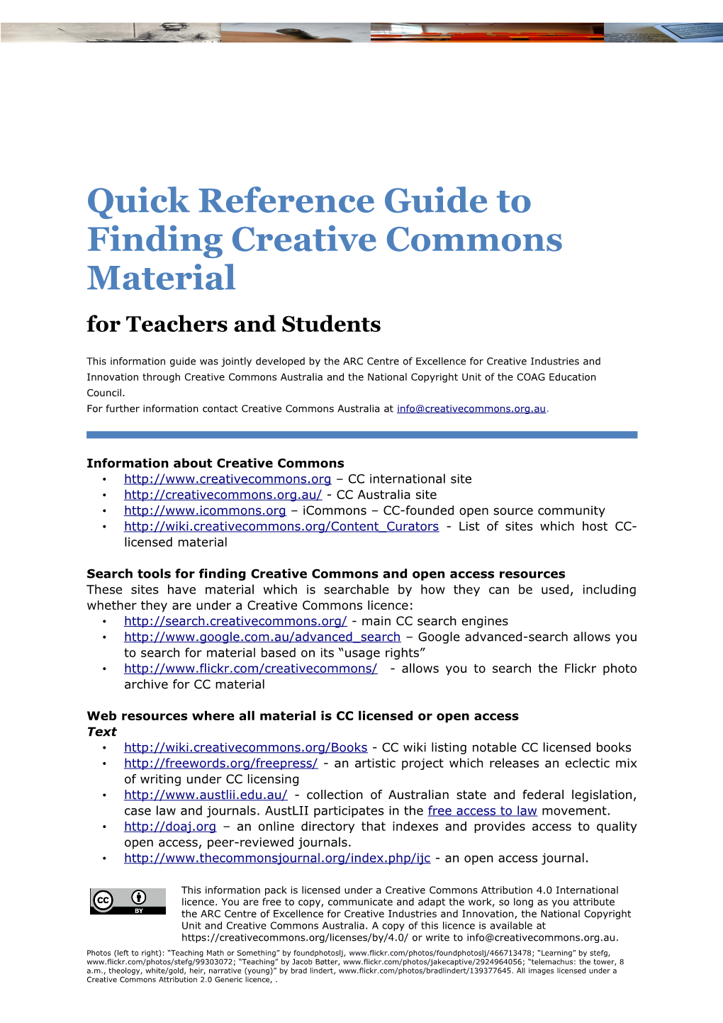 Finding Creative Commons Materials s1