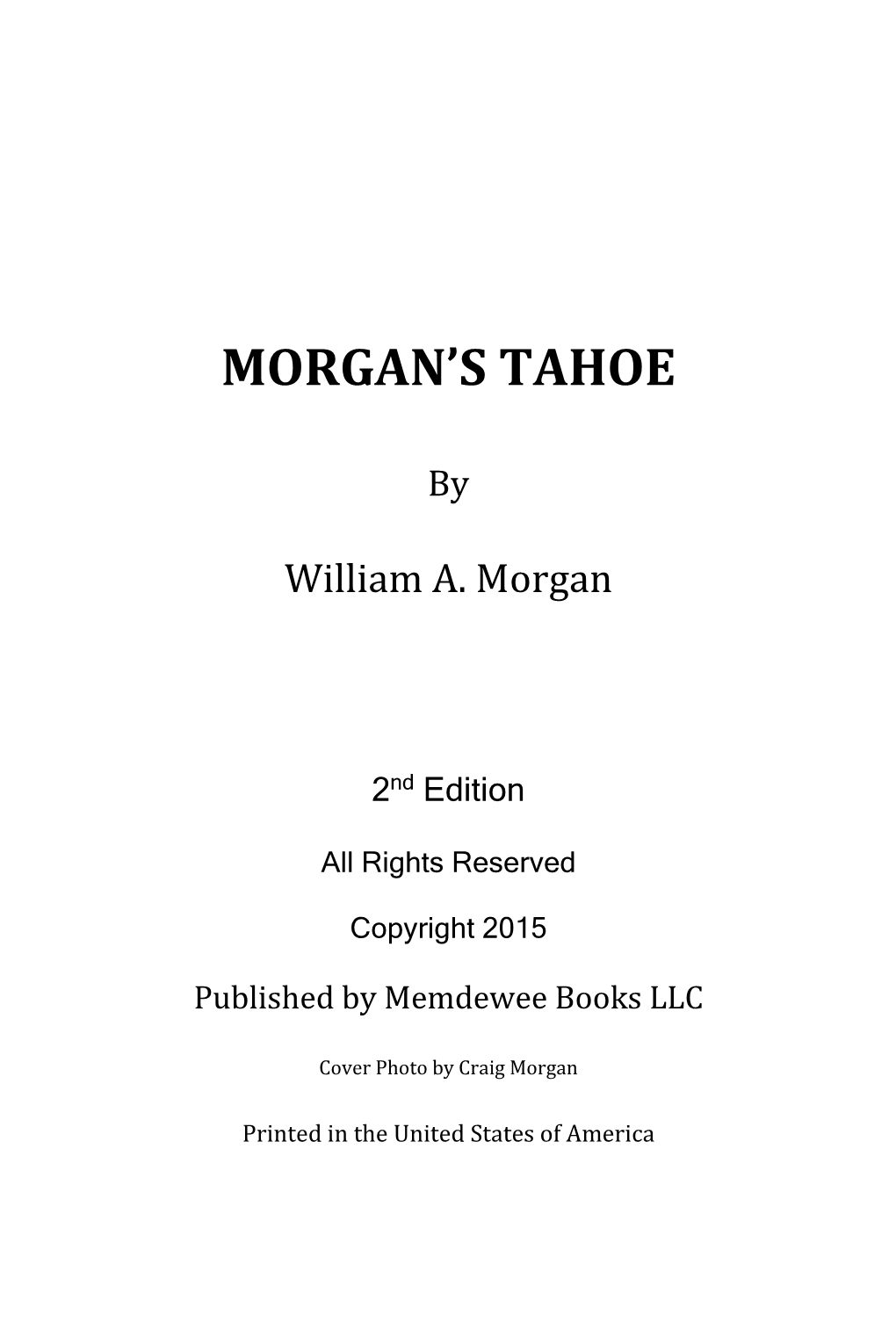 Morgan's Tahoe