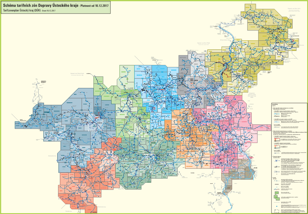 Schéma Tarifních Zón Dopravy Ústeckého Kraje- Platnost Od 10.12