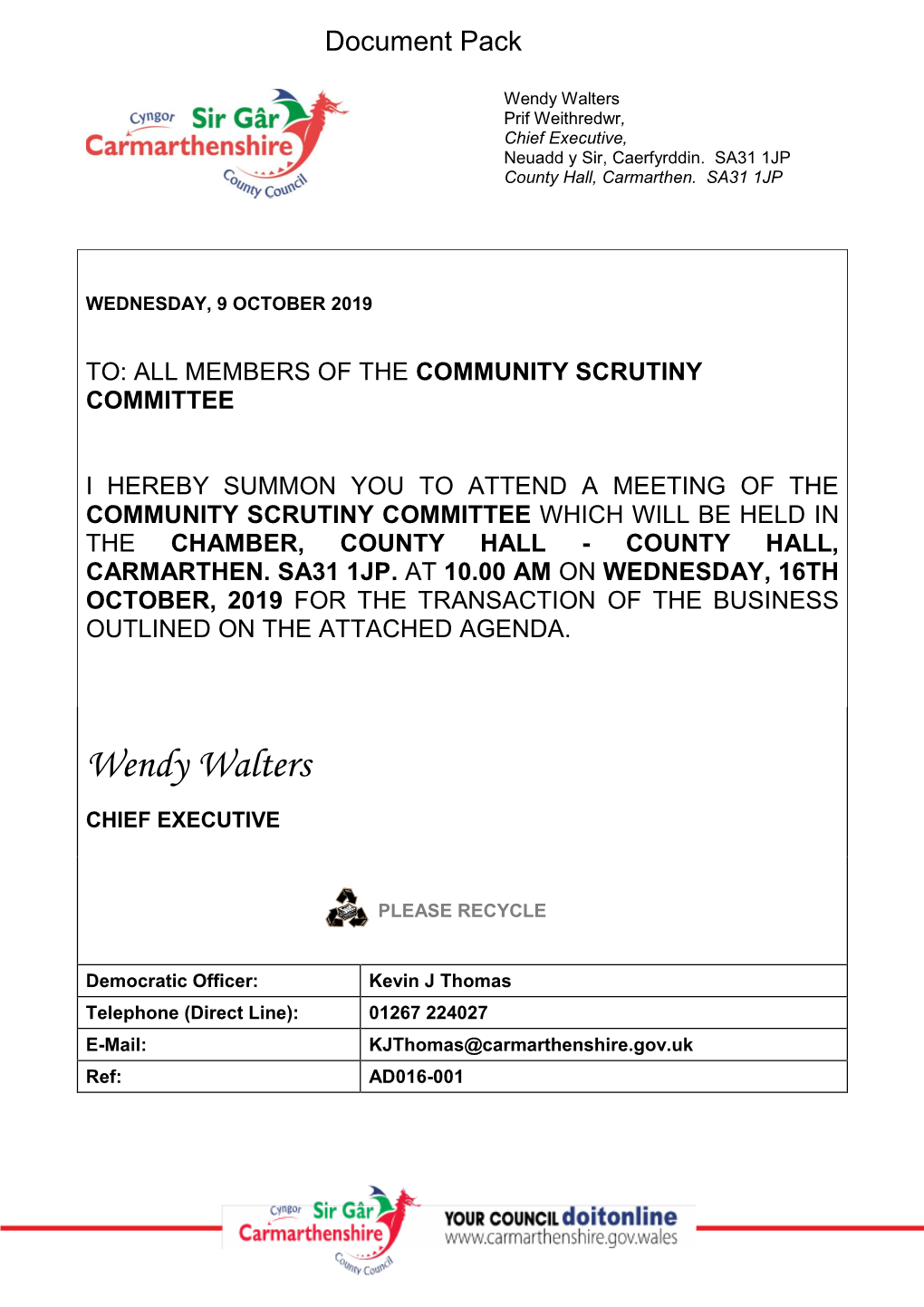 (Public Pack)Agenda Document for Community Scrutiny Committee, 16