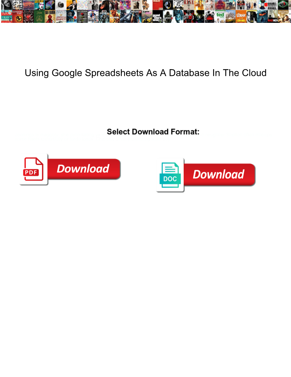 Using Google Spreadsheets As a Database in the Cloud