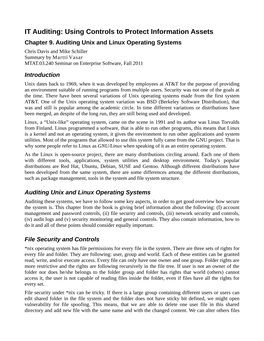 IT Auditing: Using Controls to Protect Information Assets Chapter 9