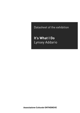 It's What I Do Lynsey Addario