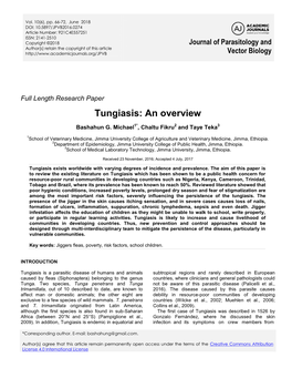 Tungiasis: an Overview