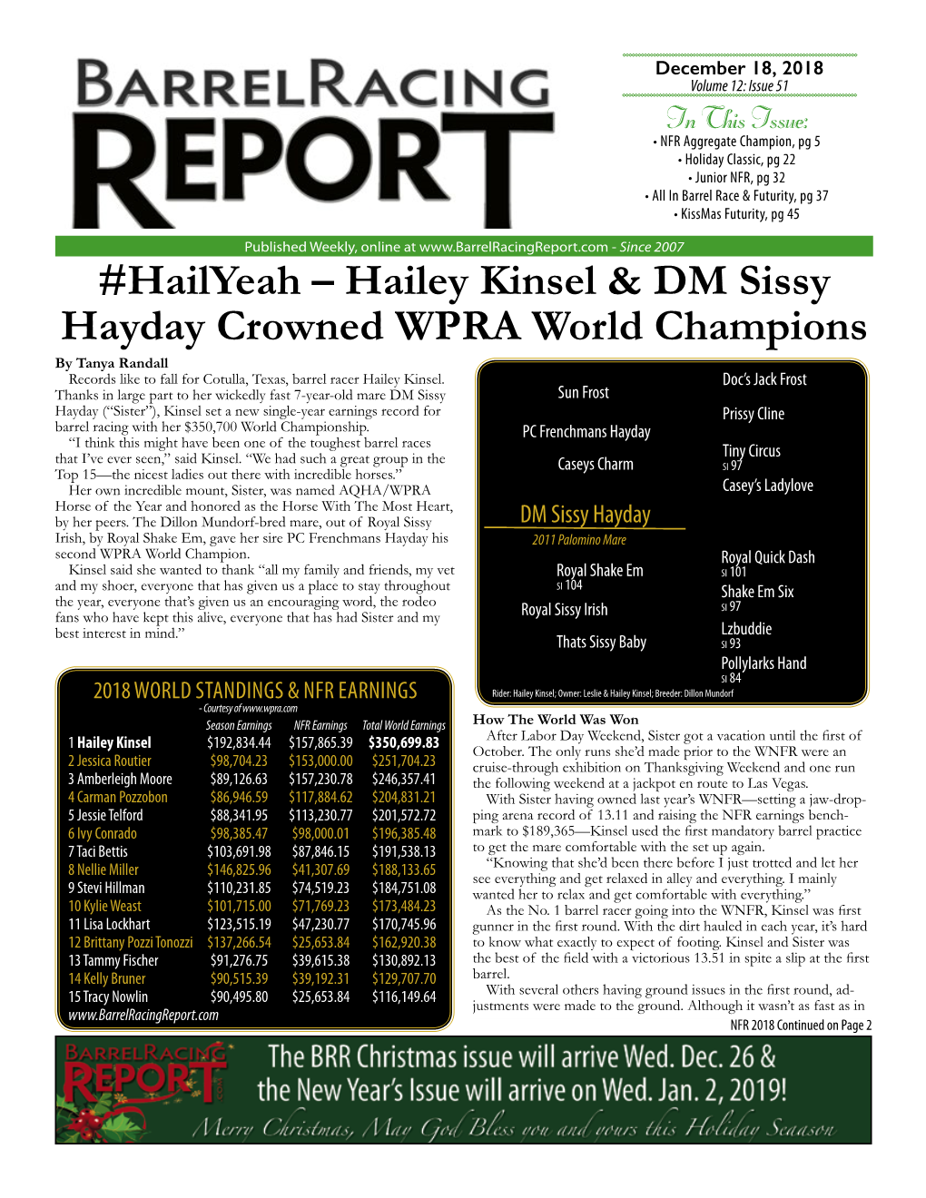 Hailey Kinsel & DM Sissy Hayday Crowned WPRA World Champions