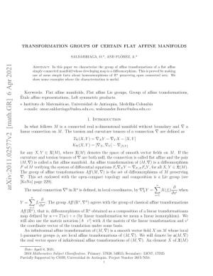Arxiv:2011.02577V2 [Math.GR] 6 Apr 2021 Tl ﬃerpeettos Etsmercproducts